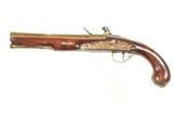 EARLY BRITISH BRASS BARRELED FLINTLOCK OFFICERS PISTOL BY 