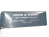 SMITH & WESSON MODEL 19-2 REVOLVER.
.357 MAGNUM CALIBER IN IT'S ORIGINAL FACTORY BOX - 4 of 10