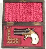 EXHIBITION GRADE ENGRAVED & GOLD WASHED REMINGTON No 3 OVER & UNDER DERINGER IN IT'S FACTORY BOX - 4 of 7