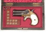 EXHIBITION GRADE ENGRAVED & GOLD WASHED REMINGTON No 3 OVER & UNDER DERINGER IN IT'S FACTORY BOX