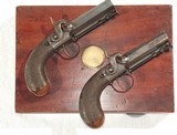 CASED PAIR OF PERCUSSION TRAVELING PISTOLS BY 