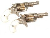 CASED PAIR OF FACTORY ENGRAVED NEW LINE REVOLOVERS - 6 of 12