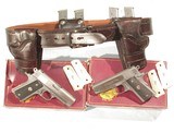 CONSECUTIVE NUMBERED PAIR OF COLT OFFICERS MODEL MK IV SEMI-AUTO PISTOLS W/ IVORY GRIPS AND CUSTOM HOLSTER RIG - 12 of 12