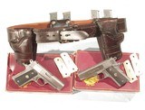 CONSECUTIVE NUMBERED PAIR OF COLT OFFICERS MODEL MK IV SEMI-AUTO PISTOLS W/ IVORY GRIPS AND CUSTOM HOLSTER RIG - 6 of 12