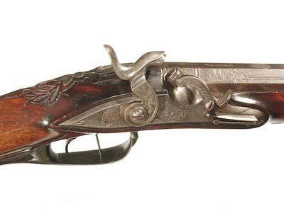 GERMAN PERCUSSION JAEGER RIFLE SIGNED 