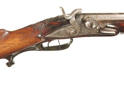 GERMAN PERCUSSION JAEGER RIFLE SIGNED 