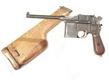 MAUSER C96 (CONE HAMMER) BROOMHANDLE PISTOL WITH WOODEN SHOULDER STOCK/HOLSTER