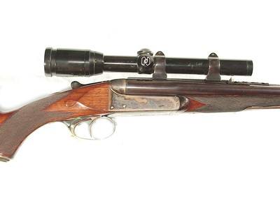 ARMY & NAVYDOUBLE RIFLE IN .256(6.5mm) MANNLICHER CALIBER WITH ZEISS SCOPE AND QUICK RELEASE MOUNTS - Image 1 of 10
