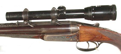 ARMY & NAVYDOUBLE RIFLE IN .256(6.5mm) MANNLICHER CALIBER WITH ZEISS SCOPE AND QUICK RELEASE MOUNTS - Image 3 of 10