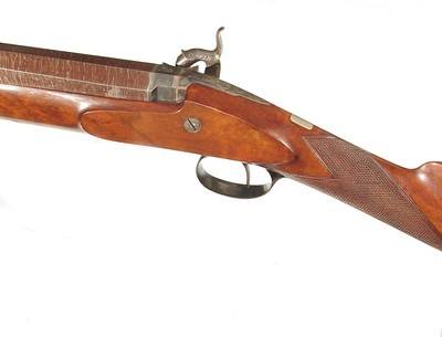 BRITISH 12 BORE PERCUSSION BIG GAME RIFLE IN IT'S ORIGINAL WALNUT BOX BY 