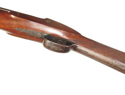 BRITISH 12 BORE PERCUSSION BIG GAME RIFLE IN IT'S ORIGINAL WALNUT BOX BY 
