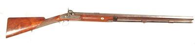 BRITISH 12 BORE PERCUSSION BIG GAME RIFLE IN IT'S ORIGINAL WALNUT BOX BY 