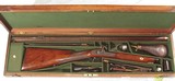 BRITISH 12 BORE PERCUSSION BIG GAME RIFLE IN IT'S ORIGINAL WALNUT BOX BY 