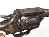 FABULOUS JOHN WARREN GOLD INLAID ENGRAVED COLT NEW SERVICE REVOLVER - Image 11 of 18