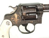 FABULOUS JOHN WARREN GOLD INLAID ENGRAVED COLT NEW SERVICE REVOLVER - Image 7 of 18