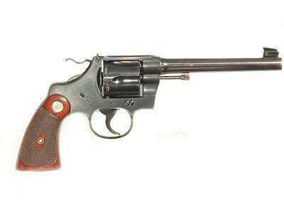 PRE-WAR COLT OFFICERS MODEL TARGET REVOLVER WITHWALNUT MEDALLION GRIPS.1920 mfg - Image 2 of 11