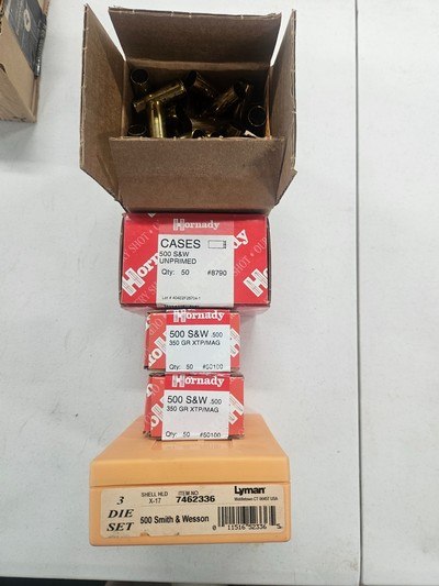 Smith Wesson 500 S&W Brass Bullets Dies - Image 1 of 1