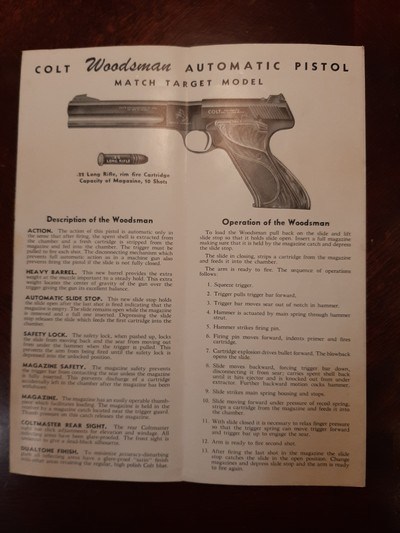 Colt Woodsman Target Match Vintage 1950 Boxed Complete - Image 15 of 15