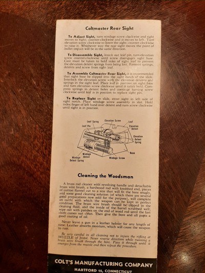 Colt Woodsman Target Match Vintage 1950 Boxed Complete - Image 14 of 15