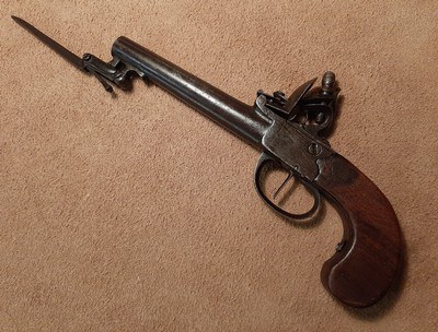 Flintlock Pistol with Spring Loaded Dagger Circa 1750-1825 - Image 2 of 11