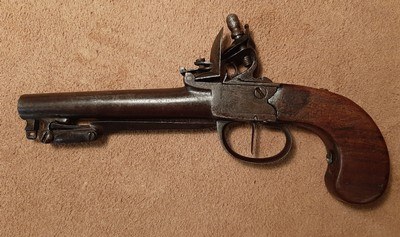 Flintlock Pistol with Spring Loaded Dagger Circa 1750-1825 - Image 4 of 11