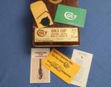 S O L D - - - COLT - Gold Cup - National Match - Series 70 - 99+% As New in Original Box ! - 10 of 10
