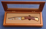 BUCK - Limited Edition - 100 Years - Elderwood Burl - Blacksmith Shop Gold Etch - 1 of 5