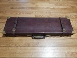 Vintage oak and leather gun case 30" barrels - 3 of 6