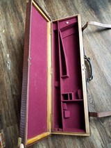 Vintage oak and leather gun case 30" barrels - 6 of 6