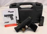 Sig Sauer P365, 9mm, Day/Night Tritium Sights, Manual Safety NEW - 1 of 2