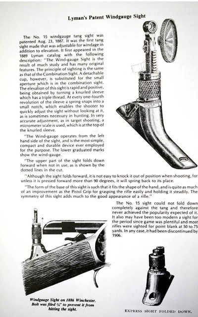Lyman Number 15 Windage Tang Sight For Winchester 1886 - Image 3 of 9