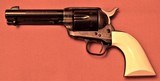Colt 3rd Generation SAA Single Action Army, Etched Panel Frontier Six Shooter, Blue & Case, 4.75 Barrel, Factory One-piece Ivory Grips, Black Powder F - 1 of 15