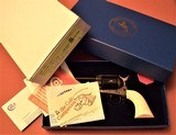 Colt 3rd Generation SAA Single Action Army, Etched Panel Frontier Six Shooter, Blue & Case, 4.75 Barrel, Factory One-piece Ivory Grips, Black Powder F - 15 of 15