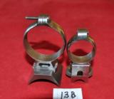 German front(D.39 mm) & rear(D.25.4-26 mm)claw mount rings w/saddle & bases K98!! - 1 of 4