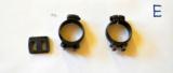 German front(with base) & rear(D 26 mm) claw mounts rings set WW1-WW2 - 2 of 3