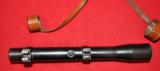 Rare German Sniper Rifle Scope Luxor, Oigee/Berlin 3X,claw mounts & leather caps - 4 of 6