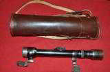 German MSW/Wetzlar 4X81 rifle scope w/mounts,bases,front saddle&leather quiver - 5 of 7