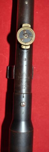 Austrian Antique rifle scope K.Kahles/Vienna Hubertus 4X w/claw mounts Steyr M95,Mannlicher Schoenauer GK,etc. - 5 of 7