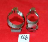 German Akah ring claw mounts set(D. 36-37/25.5-26 mm) w/bases, rifle w/round top - 1 of 5