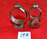 German Akah ring clawmounts set(D.36-37/25.5-26 mm) w/bases, rifle w/rear groove - 1 of 5