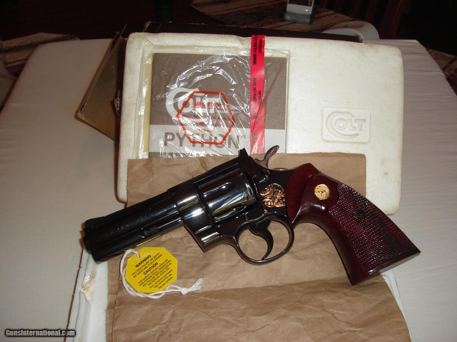 Colt Python 4in Blue LNIB Gold Python
