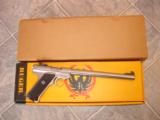  Ruger Mark II Target Model .22 Cal Pistol - Stainless Steel With 10" Bull Barrel Has Paperwork And The Both Boxes It Came With 98% + -RARE - 2 of 3