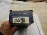 Ultramax .38 Long Colt, full box (50), 158 grain round nose. - 1 of 3