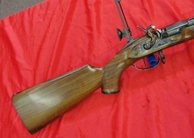 Excellent Pedersoli Gibbs Target Rifle, box, 2 sizing dies, tang sight, windage front sight with level & inserts etc. - Image 3 of 12