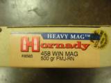 HORNADY HEAVY MAGNUM 458 WINCHESTER MAGNUM AMMUNITION 5 BOXES - 1 of 1