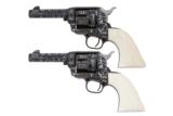COLT SINGLE ACTION ARMY 3RD GENERATION PAIR 45 LC FACTORY CATTLE BRAND ENGRAVED - 2 of 15