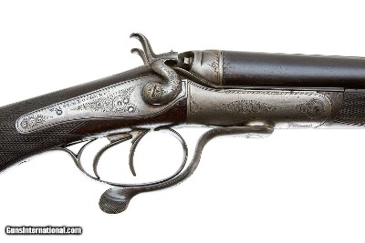 WALTER LOCKE DOUBLE RIFLE HAMMER UNDER LEVER 450 BPE 3 1/4