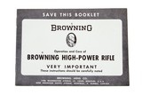 Browning High-Powered Rifle Owners Manual - 1 of 1