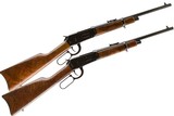WINCHESTER CUSTOM SHOP MODEL 94 PAIROF SADDLE RING TRAPPER CARBINES 38-55 BOTH