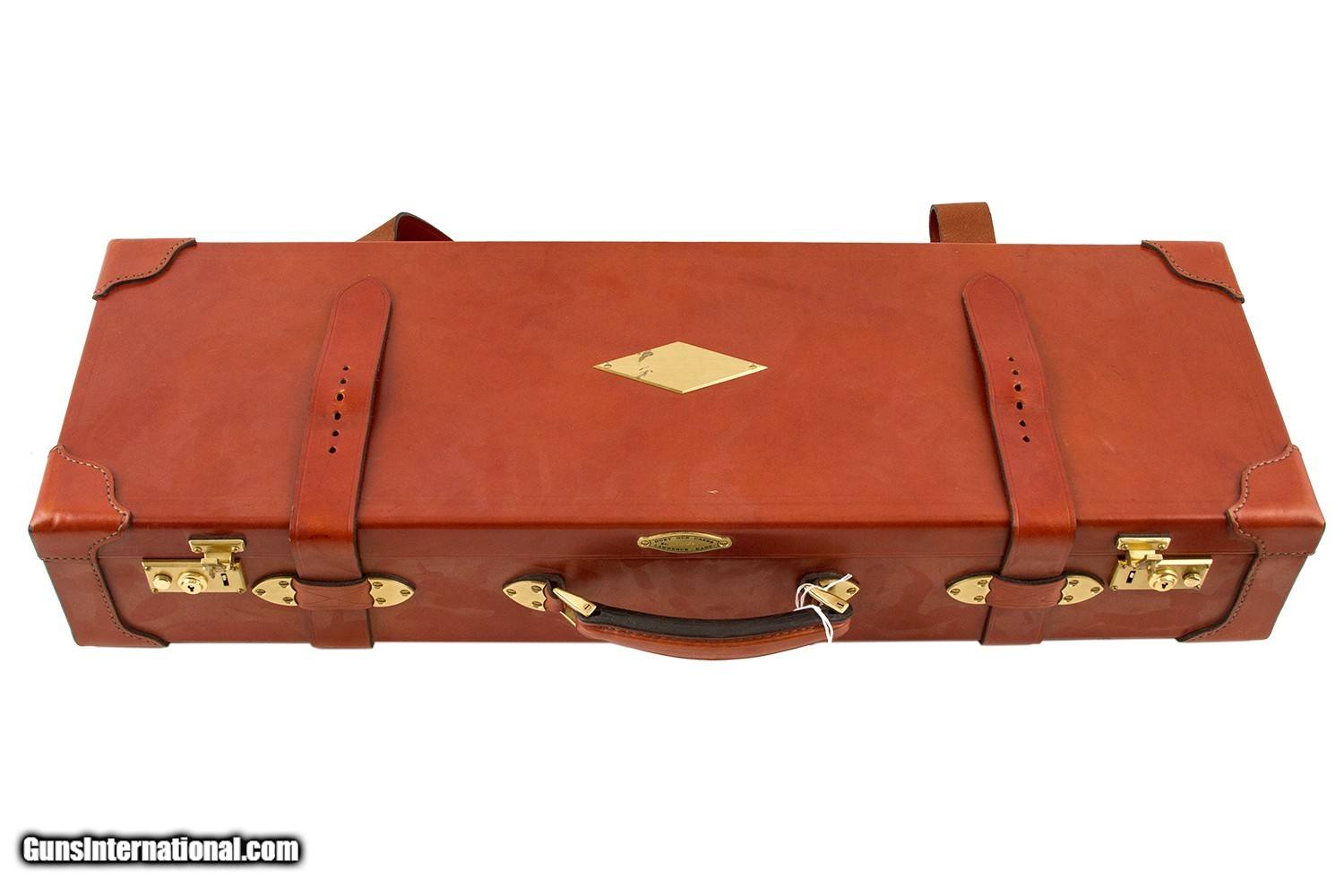 Marvin Huey Oak and Leather Fitted Case for Winchester Model 12 16 Pair